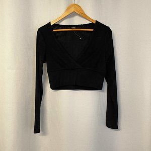 1012 - Wild Fable Cropped Wrap Top